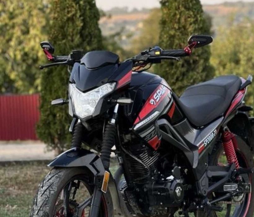Дзеркала мото "CUSTOM RED BLACK SILVER" кріплення в торець керма