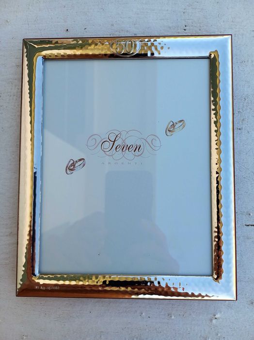 Moldura 50 anos casados laminada a prata