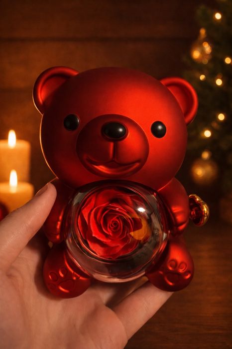 Ведмедик з трояндою — готовий романтичний подарунок