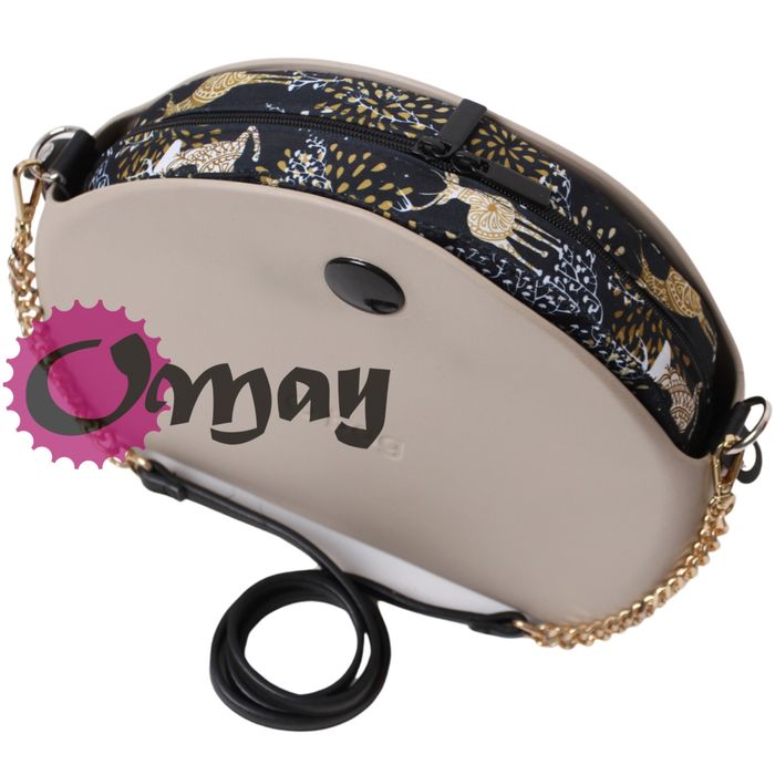 Czarny organizer do OBAG MOON LIGHT jelonki złote 2 kieszenie OMAY