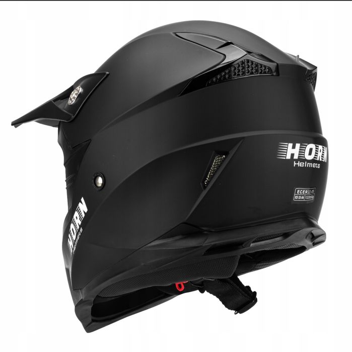 Kask Motocyklowy cross enduro quad Horn H915 czarny mat + gogle ECE 22.06 XS-XL