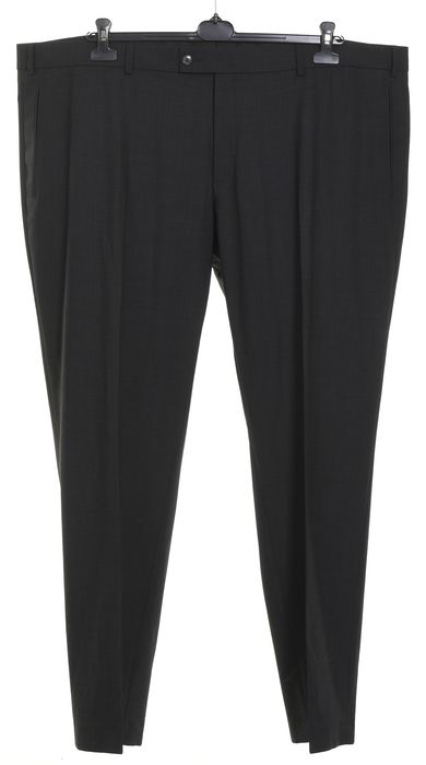 COMFORT STRETCH ciemnoszare spodnie garniturowe 52% wełna strecz r. 64