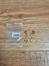 Kolczyki ażurowe Lilou 3 elementy koniczynki pozłacane