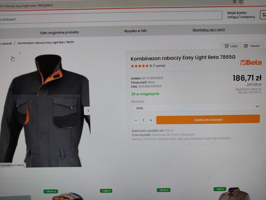 Kombinezon roboczy Beta rozm. XXL