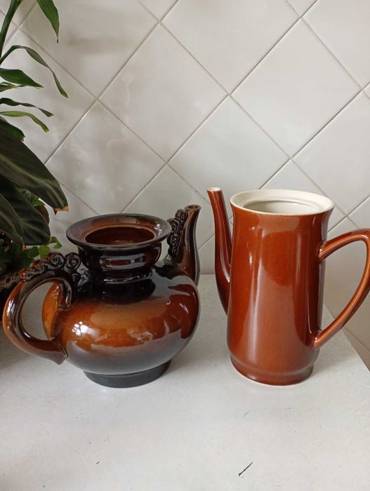 Керамические чайник,кофейник б\у