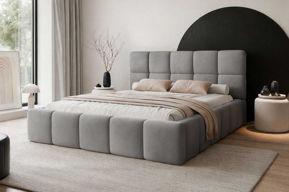 Łóżko tapicerowane FIRENZE z pojemnikiem, stelażem 120/140/160/180x200