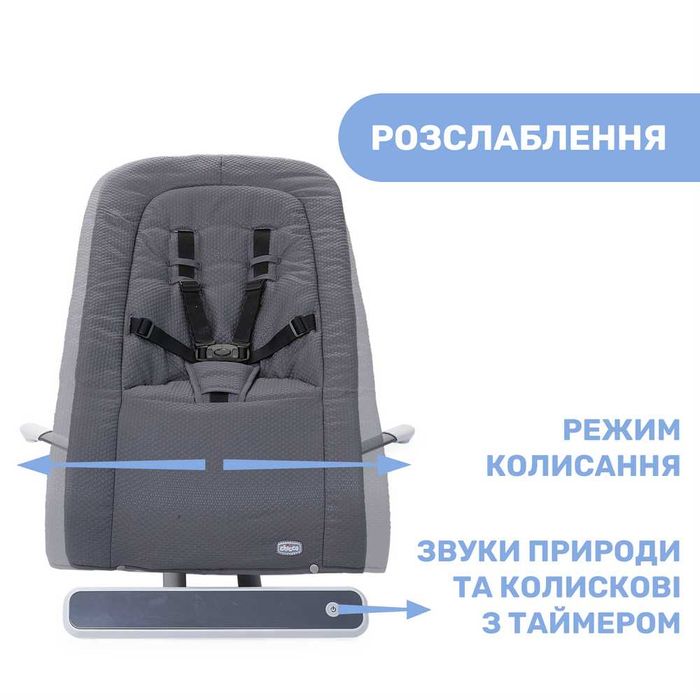 (НОВЕ) Шезлонг 0+, Крісло-гойдалка Chicco Rhythm'n'Sound