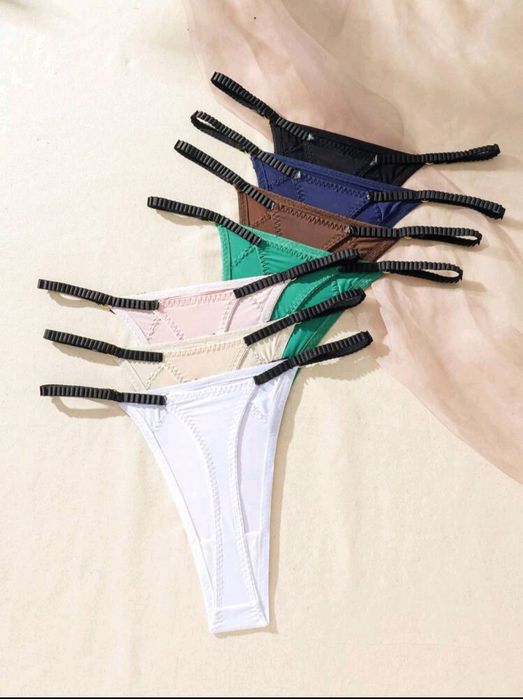 7 par majtek, 7 par stringów, stringi, r. L