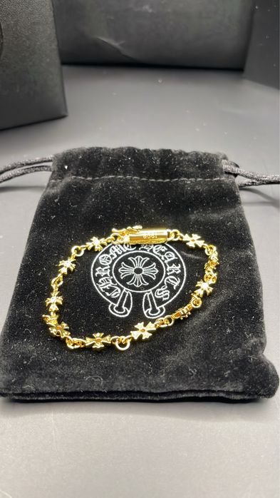 Pulseira Chrome Hearts Dourada 18 cm