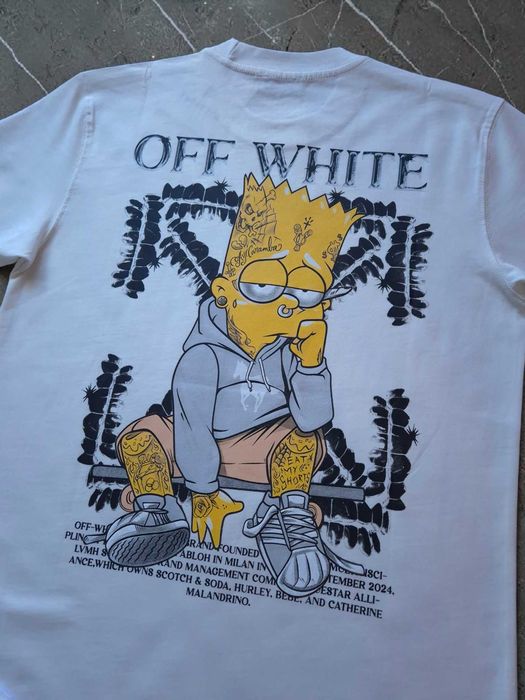 Off White Bawełna S M XL XXL Biały Męski T-shirt