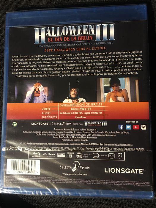 Halloween 3 Bluray selado