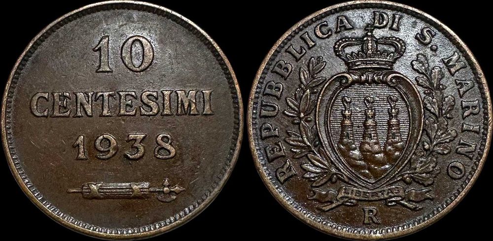 10 Centesimi - 1938 - San Marino