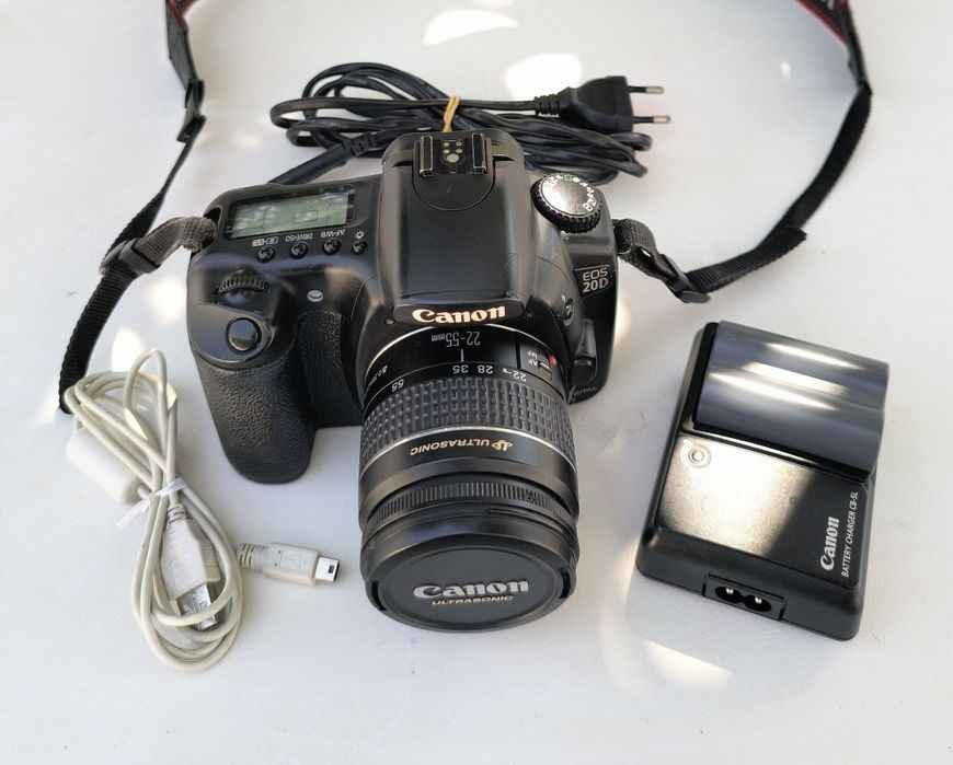 Câmera Canon 20D +lente 22-55 + Cartão 1gb