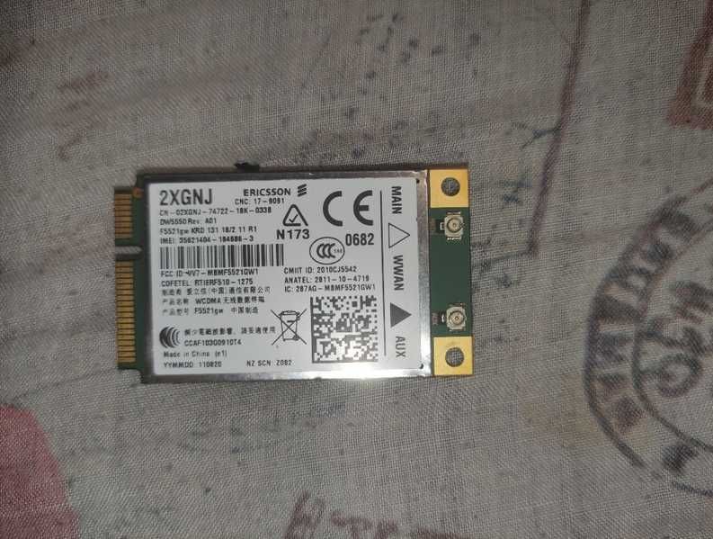 Moduł WWAN Ericsson F5521gw 3G HSPA+ Mini PCIe (2XGNJ)