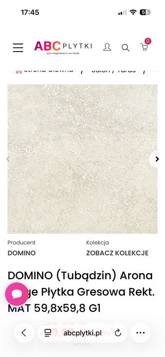 Płytki gres ARONA BEIGE MAT 59,8X59,8 Gat. 1