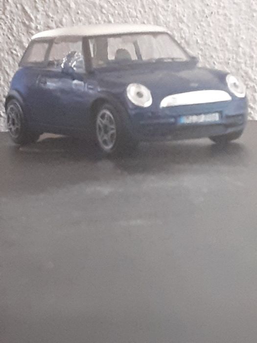 Carro Mini Cooper azul miniatura Réplica 14 cm
