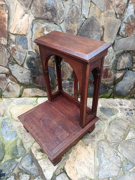 Genuflexório oratório de oração Carvalho Gótico Vitoriano século XIX