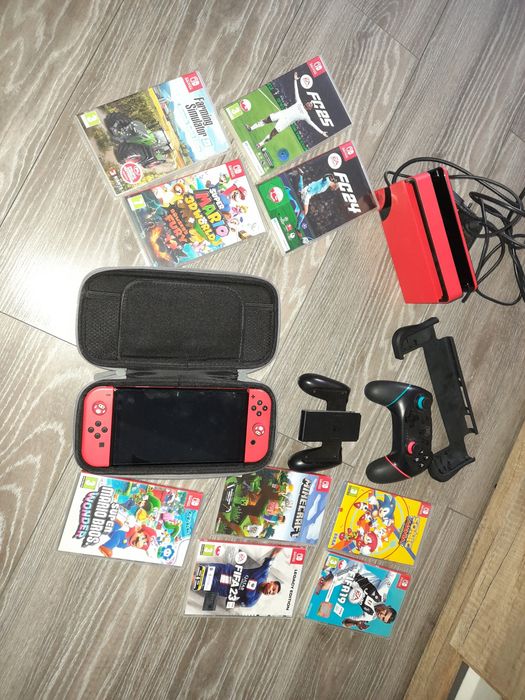 Sprzedam nintendo switch z grami i akcesoriami