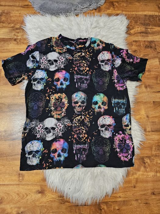 Koszulka męska czarna  w czaszki L/ XL
