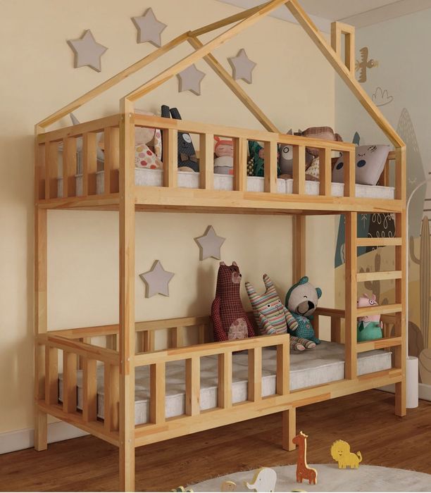 Łóżko piętrowe drewniane solidne 180x80