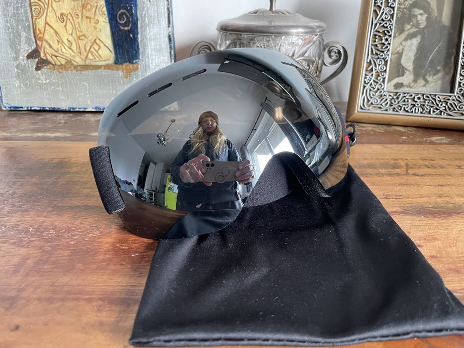 Nowe męskie damskie srebrne lustrzane Gogle snowboardowe narciarskie