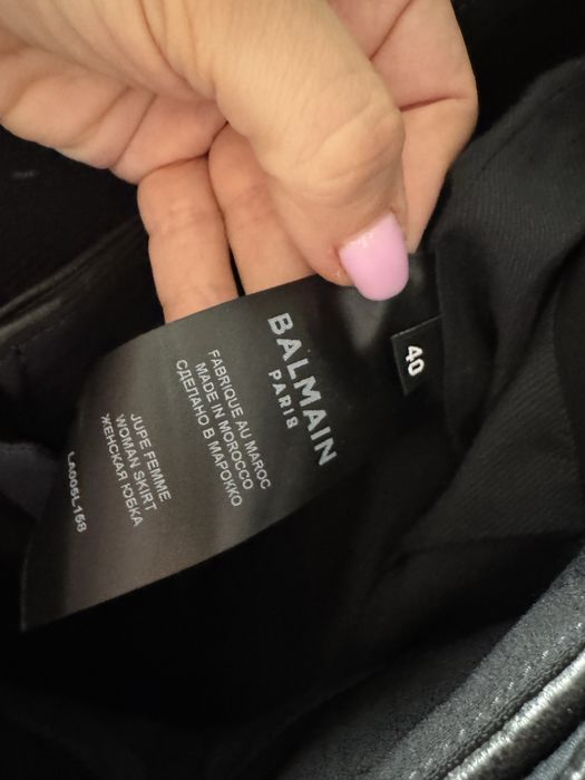 Balmain коженая юбка короткая размер 40