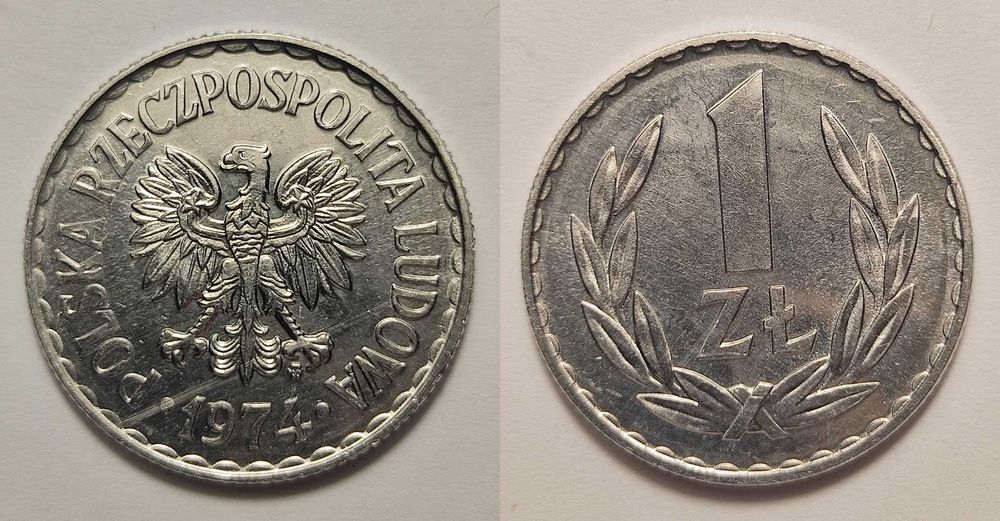 1 zł 1974, mennicze - 2 szt.