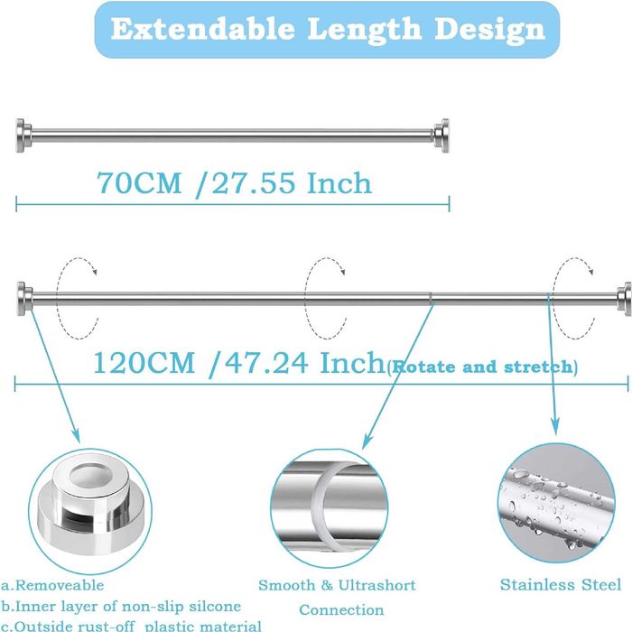 Nowy karnisz / drążek / wieszak / szyny / 70-120cm / biały !221!