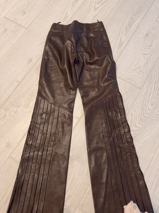 Шкіряні дизайнерські штани, р. 34