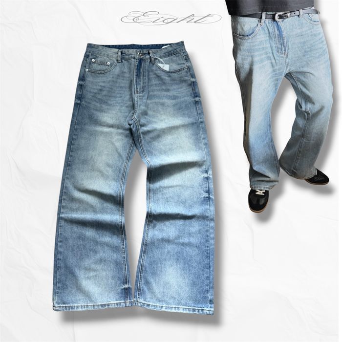 Flared Blue Bootcut Jeans Джинси Фларед Кльош Клеш Сині Вошед Baggy Y2k Sk8 Archive Opium Racer Jaded London Balenci  Буткат Голубые Опиум Джинсы