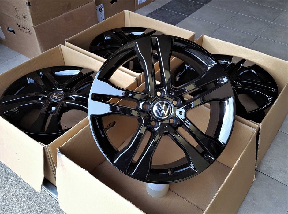 Alufelgi 18 5x112 VW Golf Passat Touran Caddy Jetta T-Roc Czarne 602#