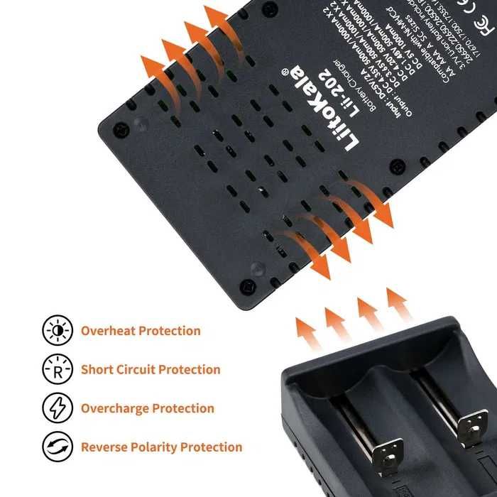 Зарядний пристрій LiitoKala Lii-202 + Ориг Блок Живлення зарядка 18650