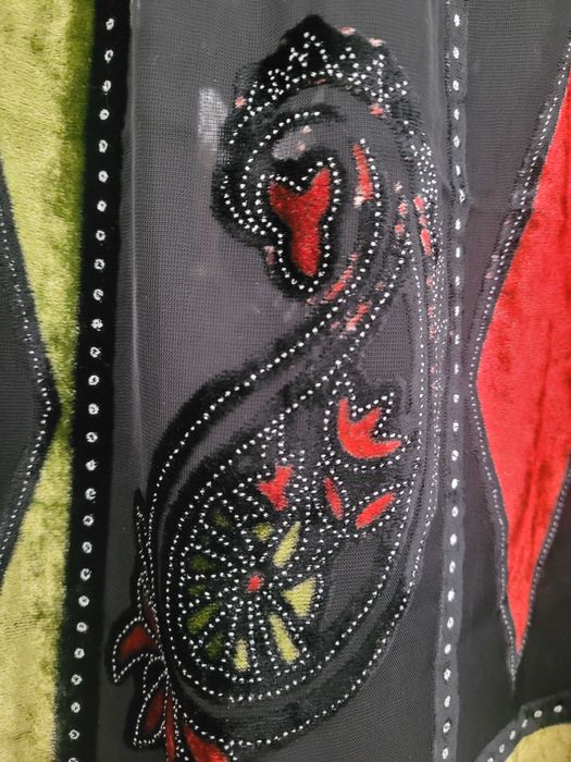 Echarpe  em organza com veludo