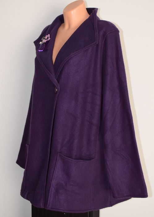 Płaszcz narzutka flauszowa Claire Neuville 48/50 Nowa