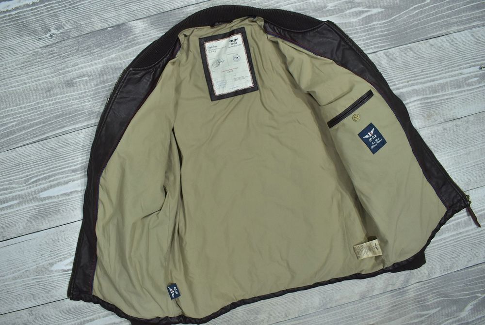 Jean Paul 52 Brązowa Kurtka Męska Pilotka Z Sztucznej Skóry Xxl