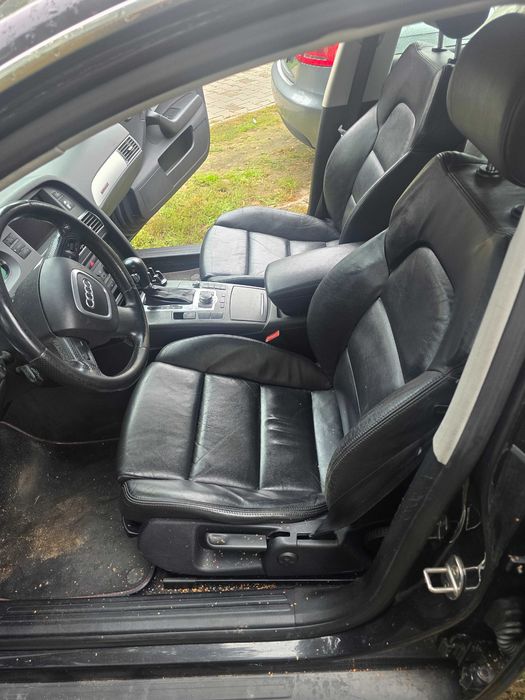Fotele kanapy wnętrze Audi A6 C6 S line skóra Europa grzane
