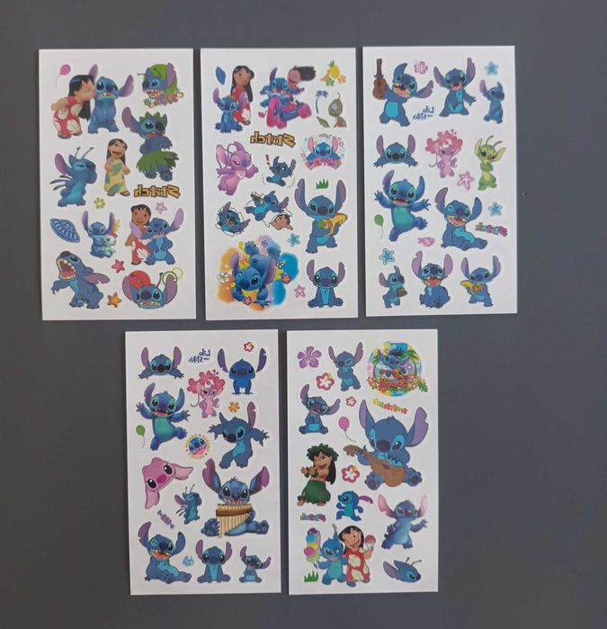 Tatuaże dziecięce LILO i STITCH 5 arkuszy fluoroscencyjne