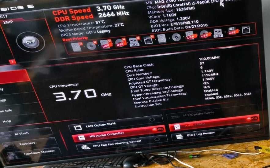 Płyta główna MSI Z390 Procesor Intel i5-9600K pamięć RAM KINGSTON