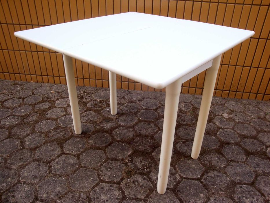 Mesa Branca Extensivel Desdobravel Madeira 89x89x62cm Jantar IKEA Copa