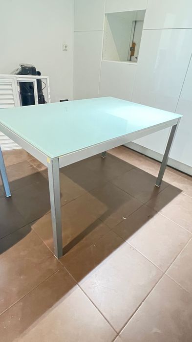 mesa cozinha vidro estansivel