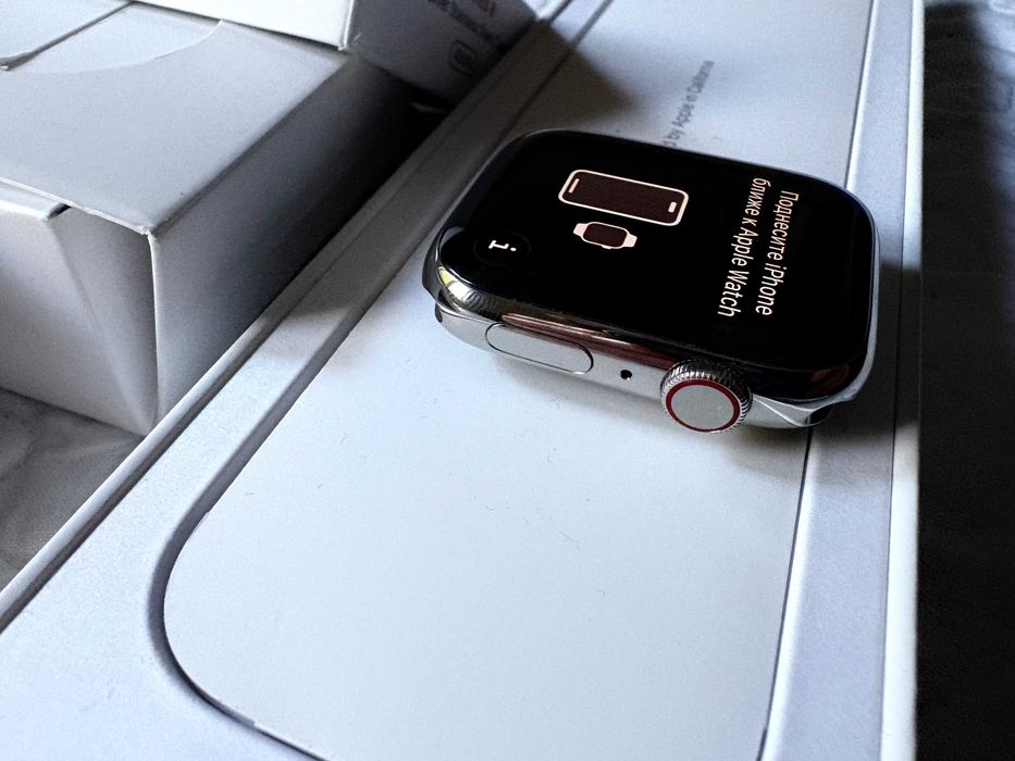 NIEUŻYWANY Apple Watch 8 45mm stalowy srebrny cellular BATERIA 100%