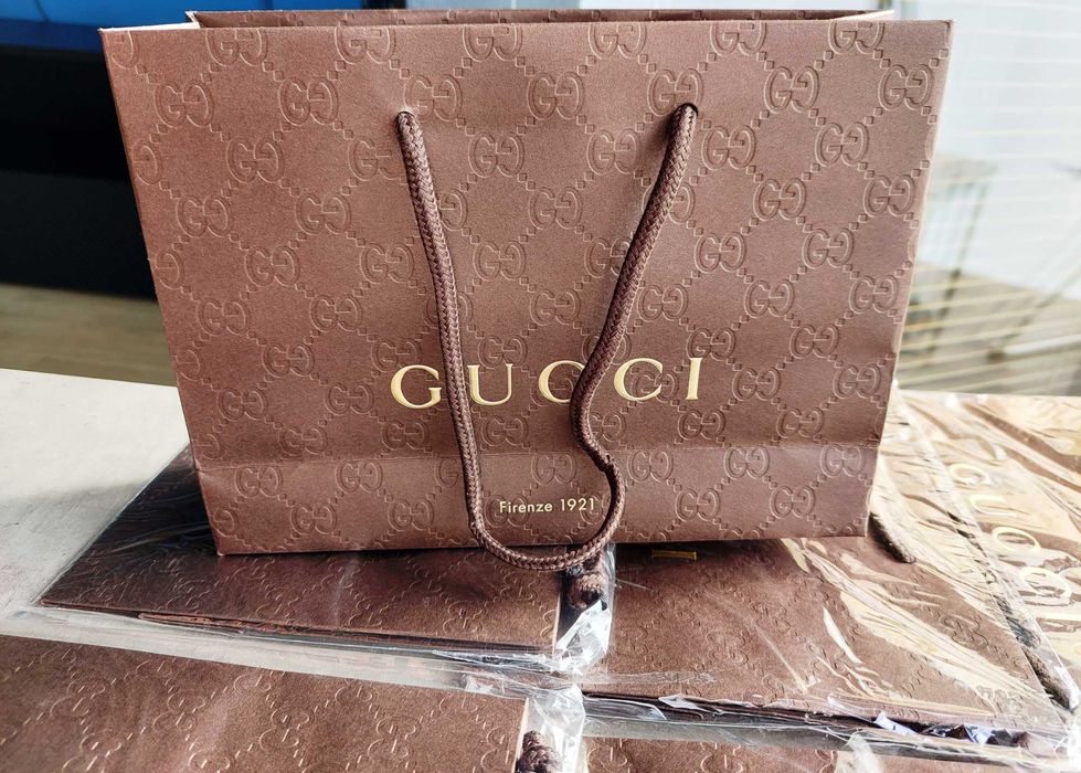 GUCCI 10 sztuk - Oryginalne, Tłoczone Nowe torebki prezentowe