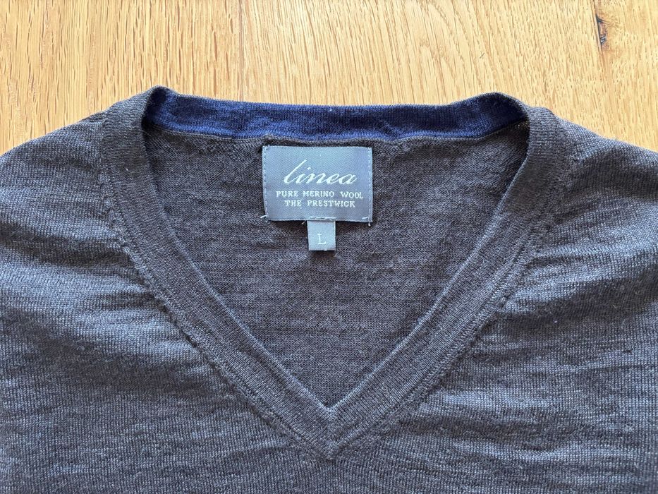 Sweter LINEA, wełna merino, cienki, roz. L