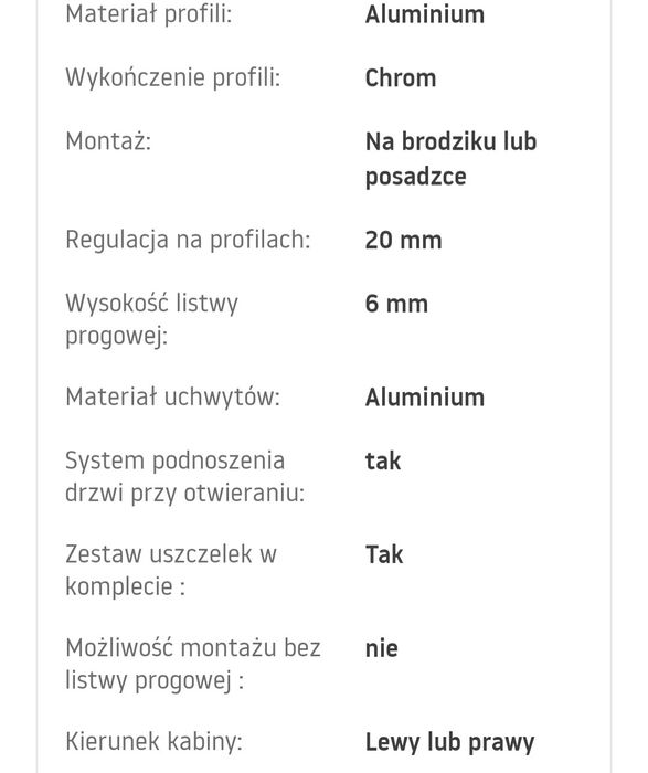 Kabina prysznicowa Rea