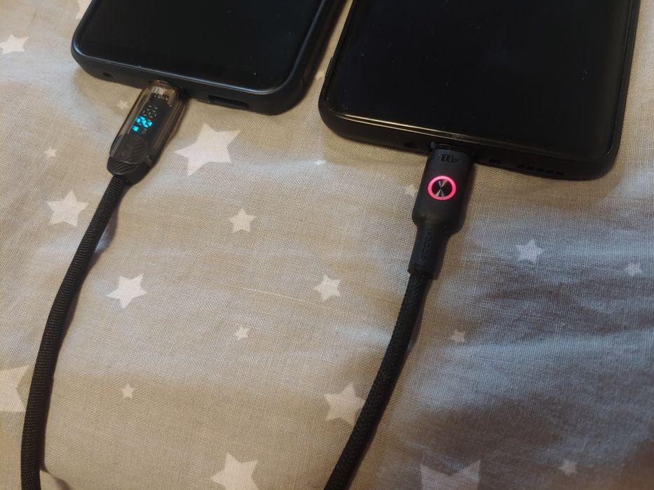 Новый USB type-c кабель toocki 100w 1м с экраном / 1.2м с подсветкой