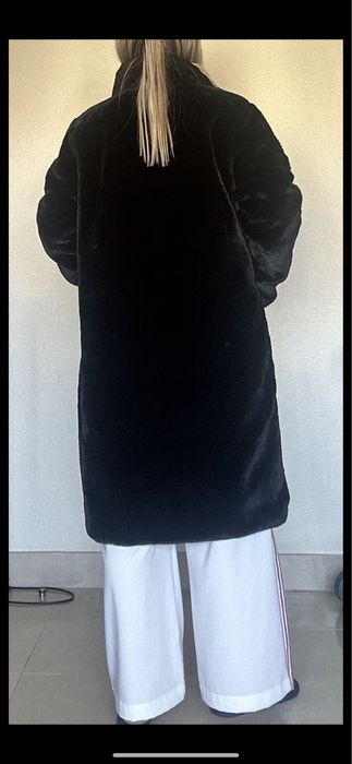 Casaco comprido pêlo sintetico