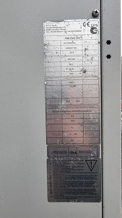 Conjunto de 2 chillers TAE EVO 351