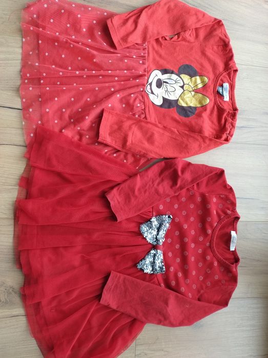 Zestaw Czerwone sukienki 98 tiul kokarda Myszka Minnie