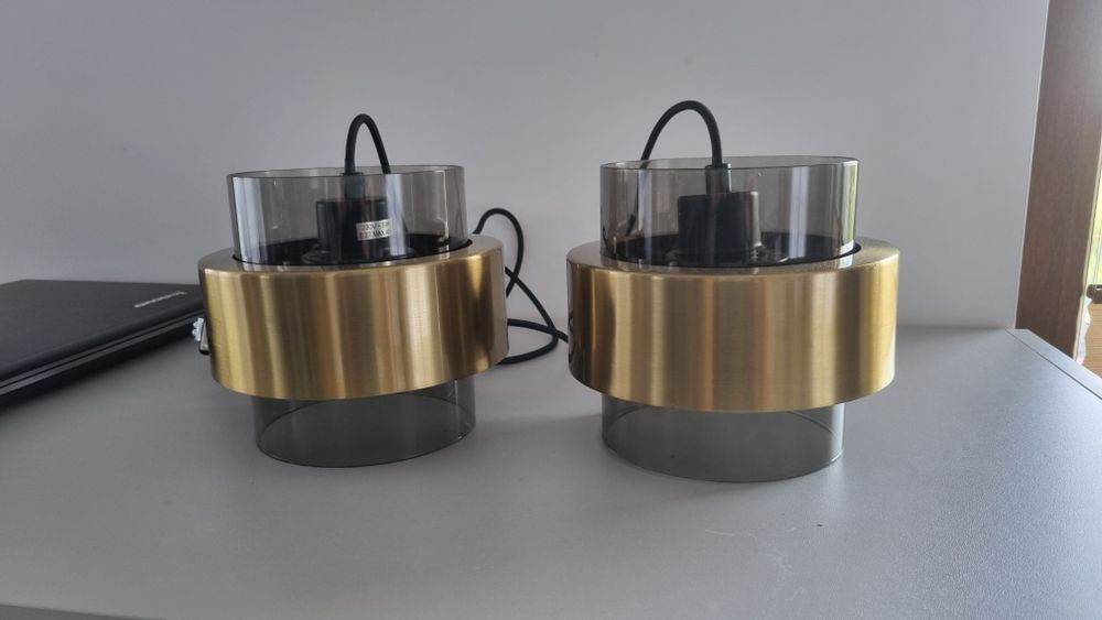 2 szt. Lampy wiszące dymione złota Nowe