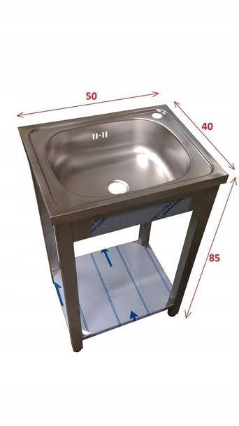 Zlew zlewozmywak  Gastronomiczny 50x40x85+ półka